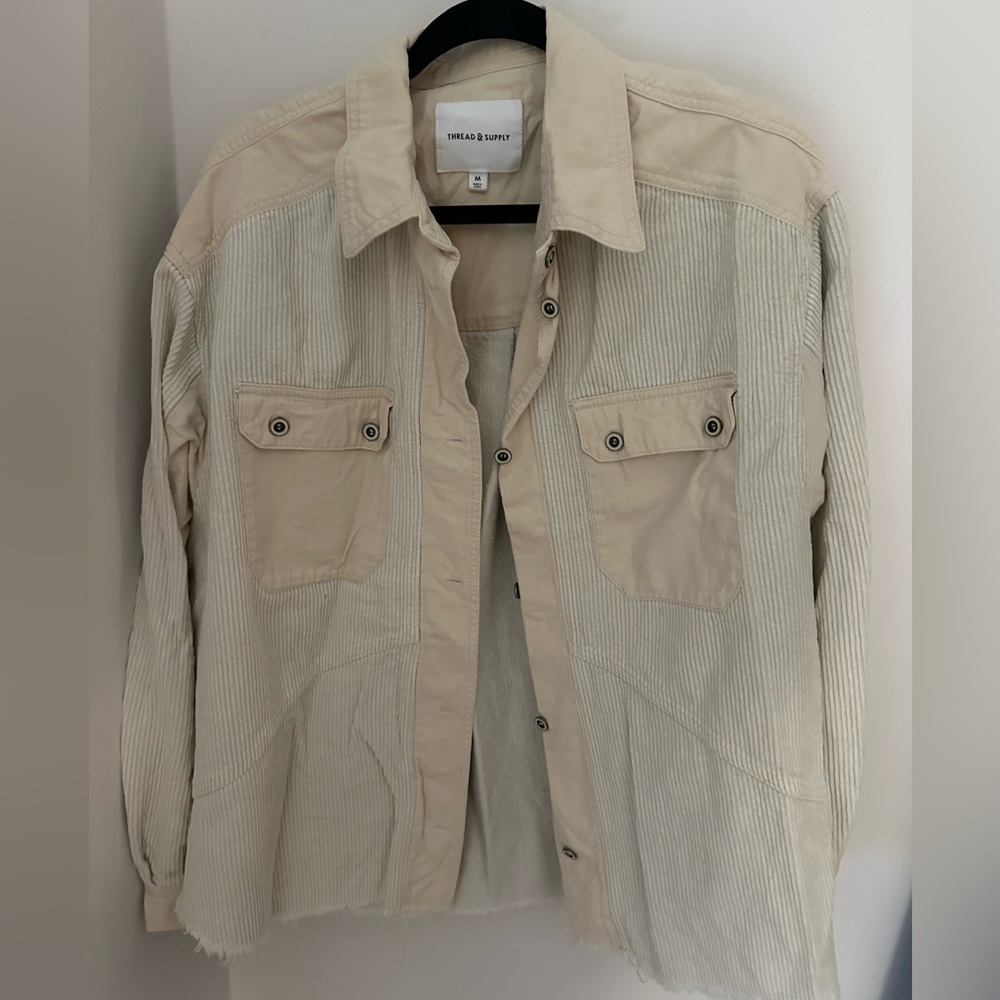 Thread & Supply Beige Corduroy Shacket size M